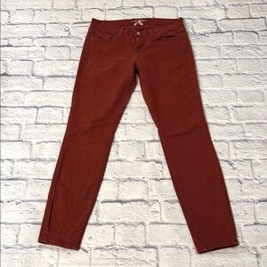Lucky Brand Charlie Skinny Jeans Low Rise Dark Rusty Red Denim Size 6/28 Regular